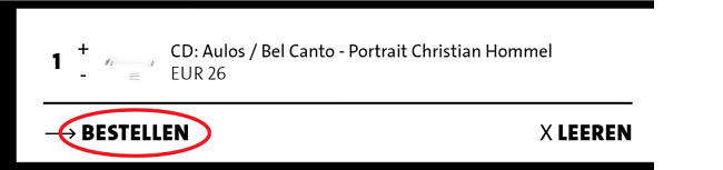 Der Warenkorb mit dem Bestellen-Button.